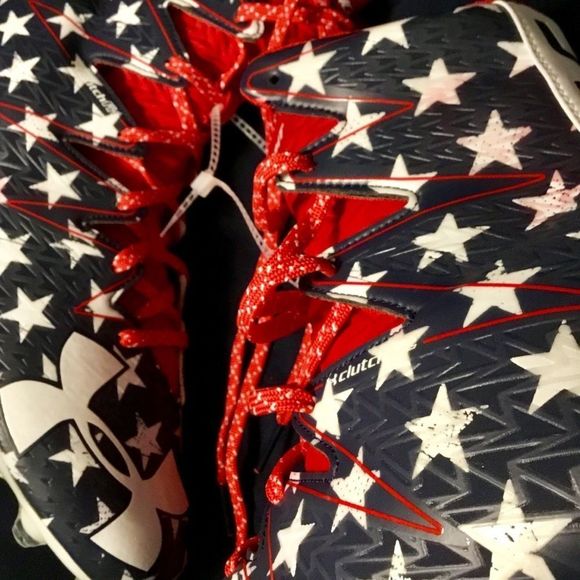 NWT $139 Under Armour | Highlight | USA Stars & Stripes Cleats | Men | Size 10 main image 8